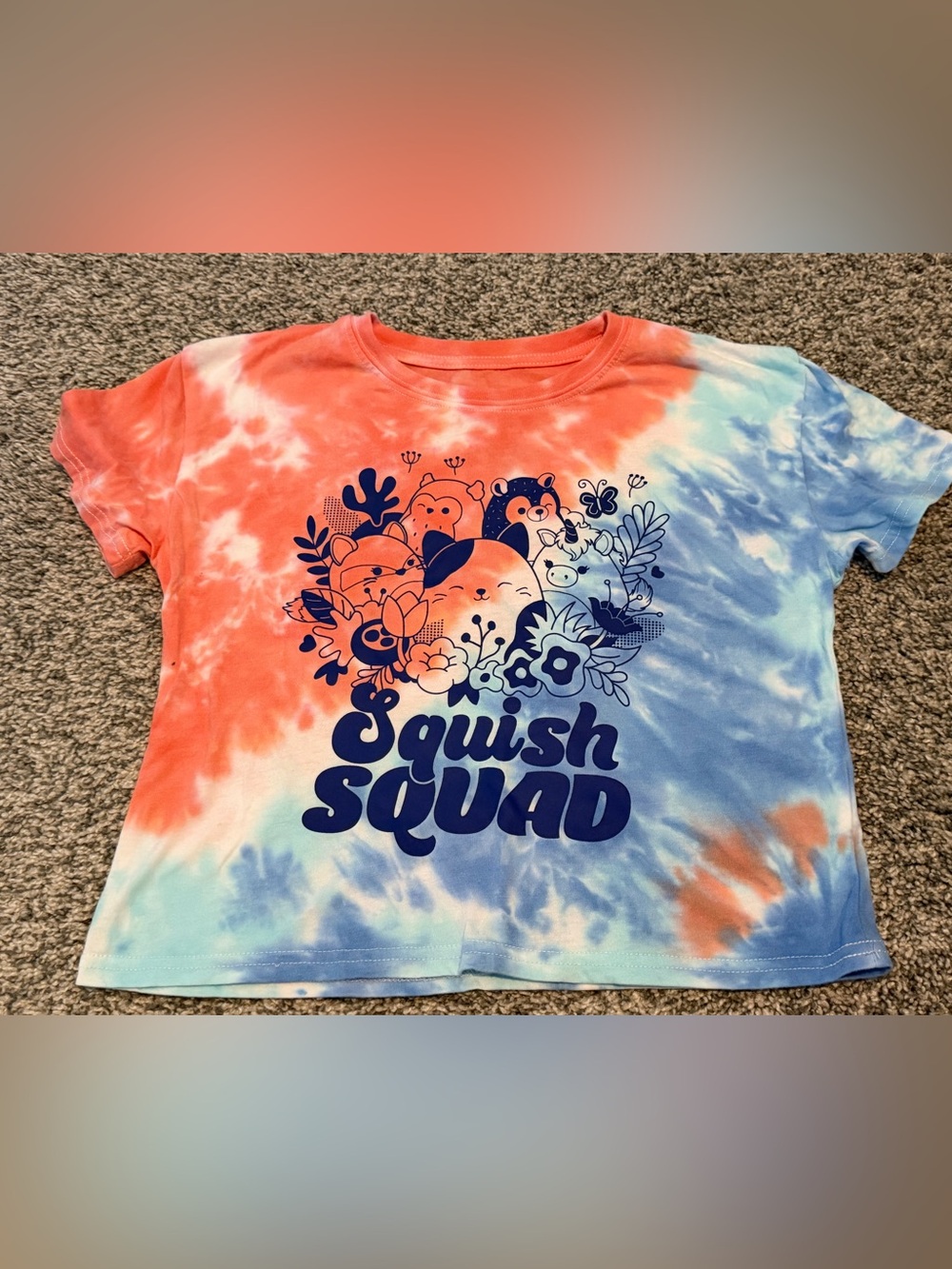 Squishmallows Squish Squad Tie Dye Graphic Kid’s M red white blue